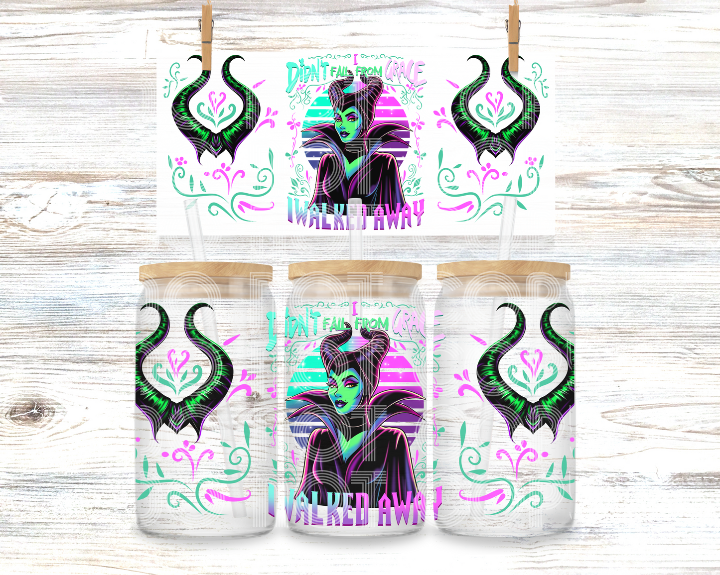 I Didn't Didn't Fail From Grace Maleficent 16 OZ UV Dtf Wrap