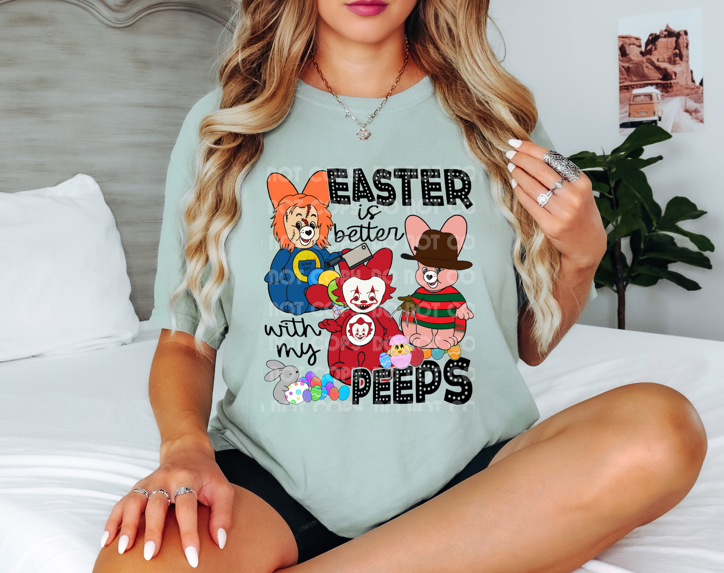 Easter Is Better With My Peeps Horror Movie Care Bears DTF Transfer