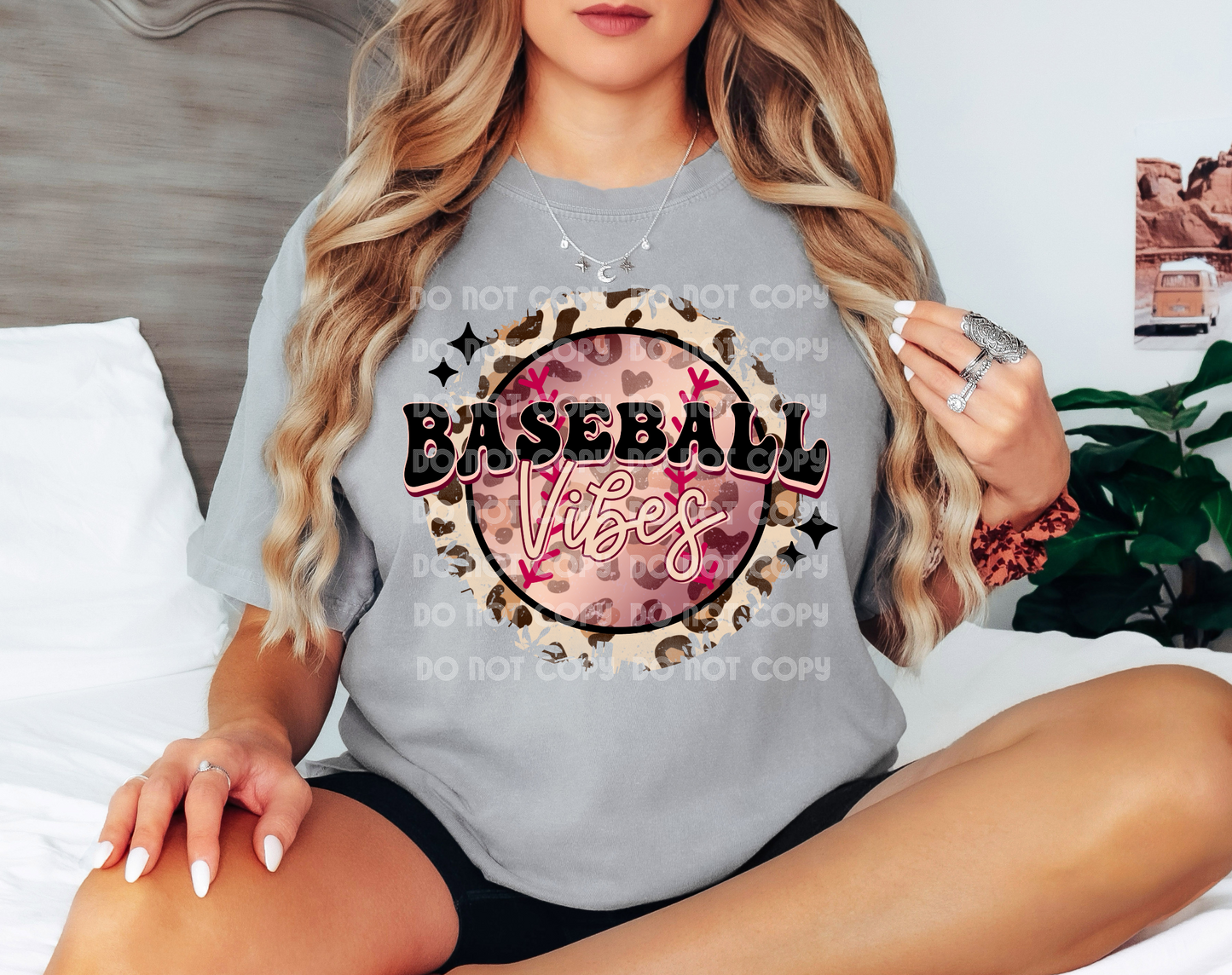 Baseball Vibes Leopard DTF Transfer