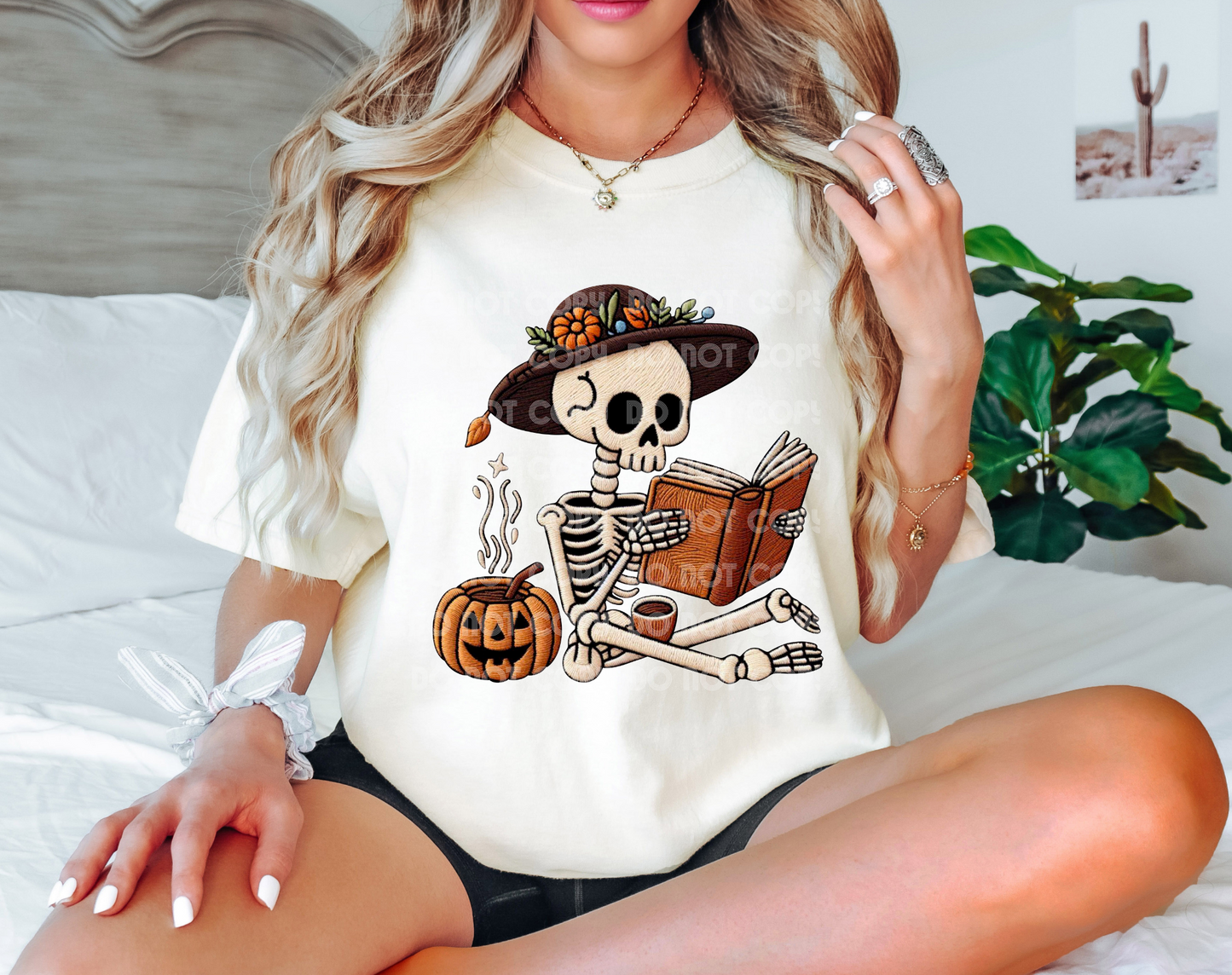 Skeleton Embroidery DTF Transfer