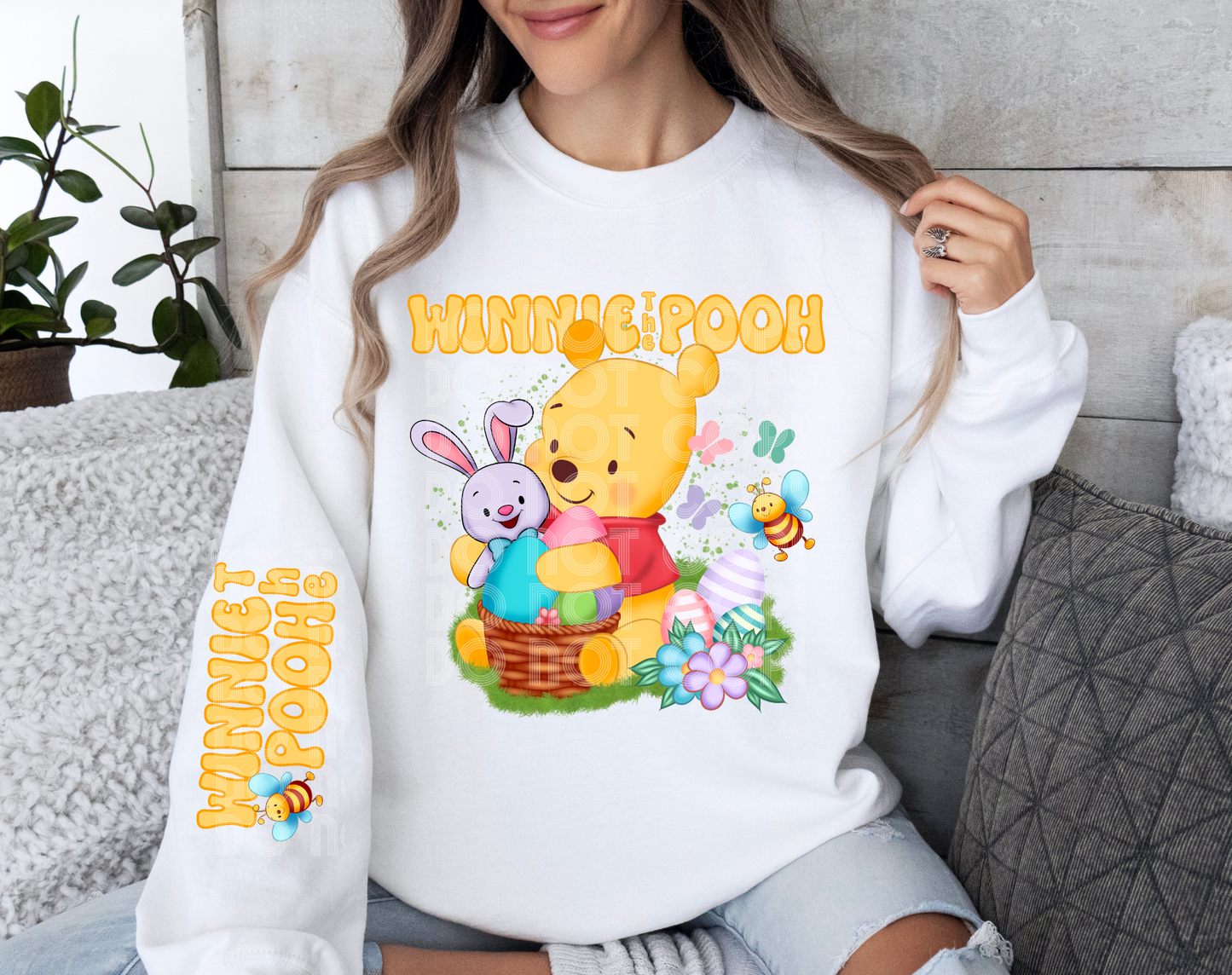 Easter Winne The Pooh DTF Transfer (Pocket must be purchased separately)