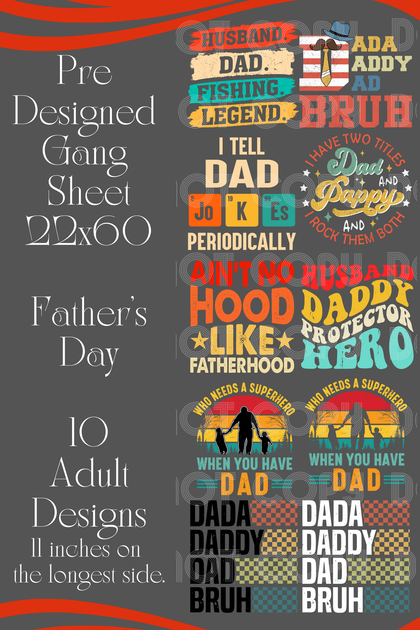 Father's Day Pre Designed Gang Sheet