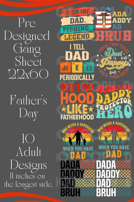 Father's Day Pre Designed Gang Sheet