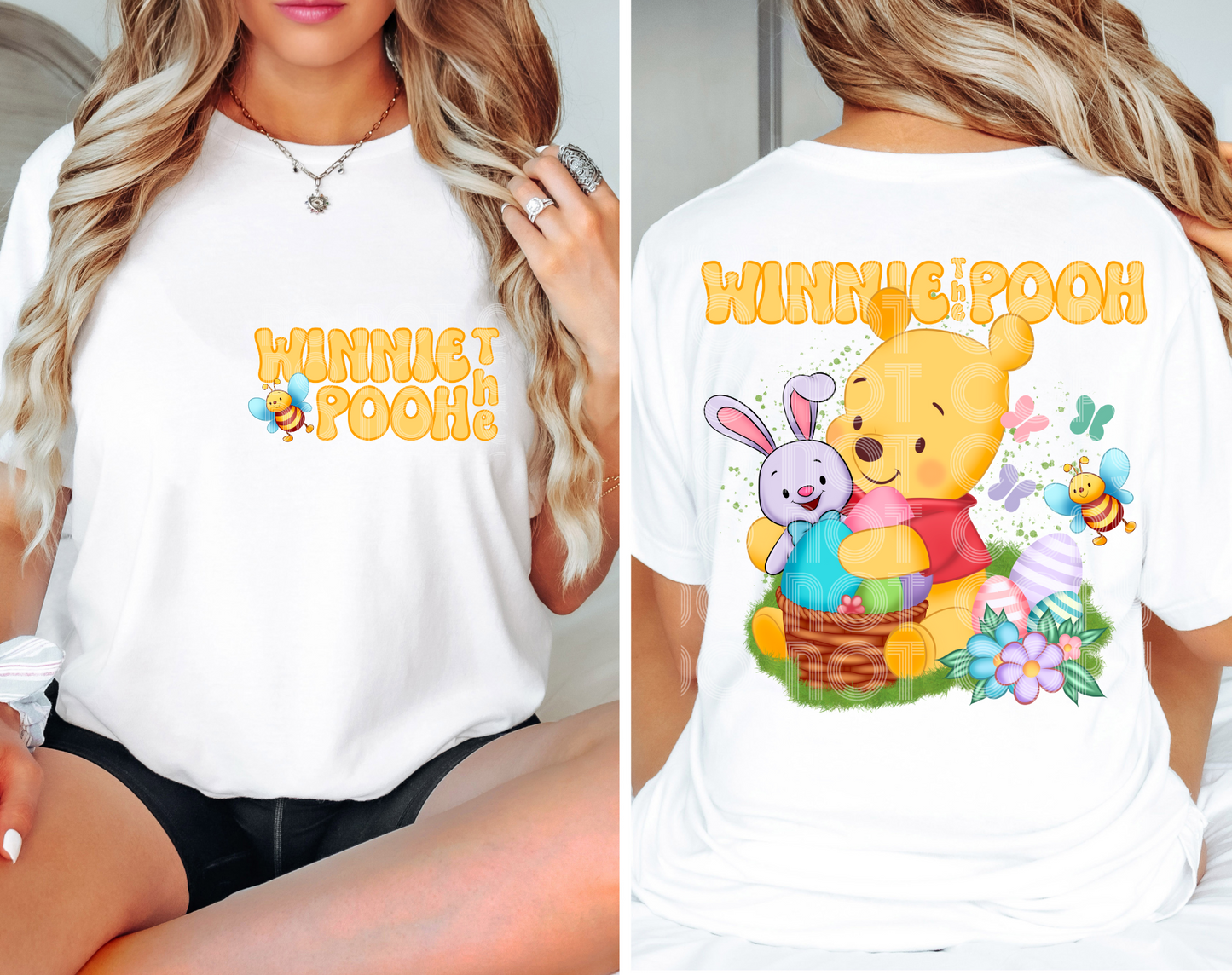 Easter Winne The Pooh DTF Transfer (Pocket must be purchased separately)