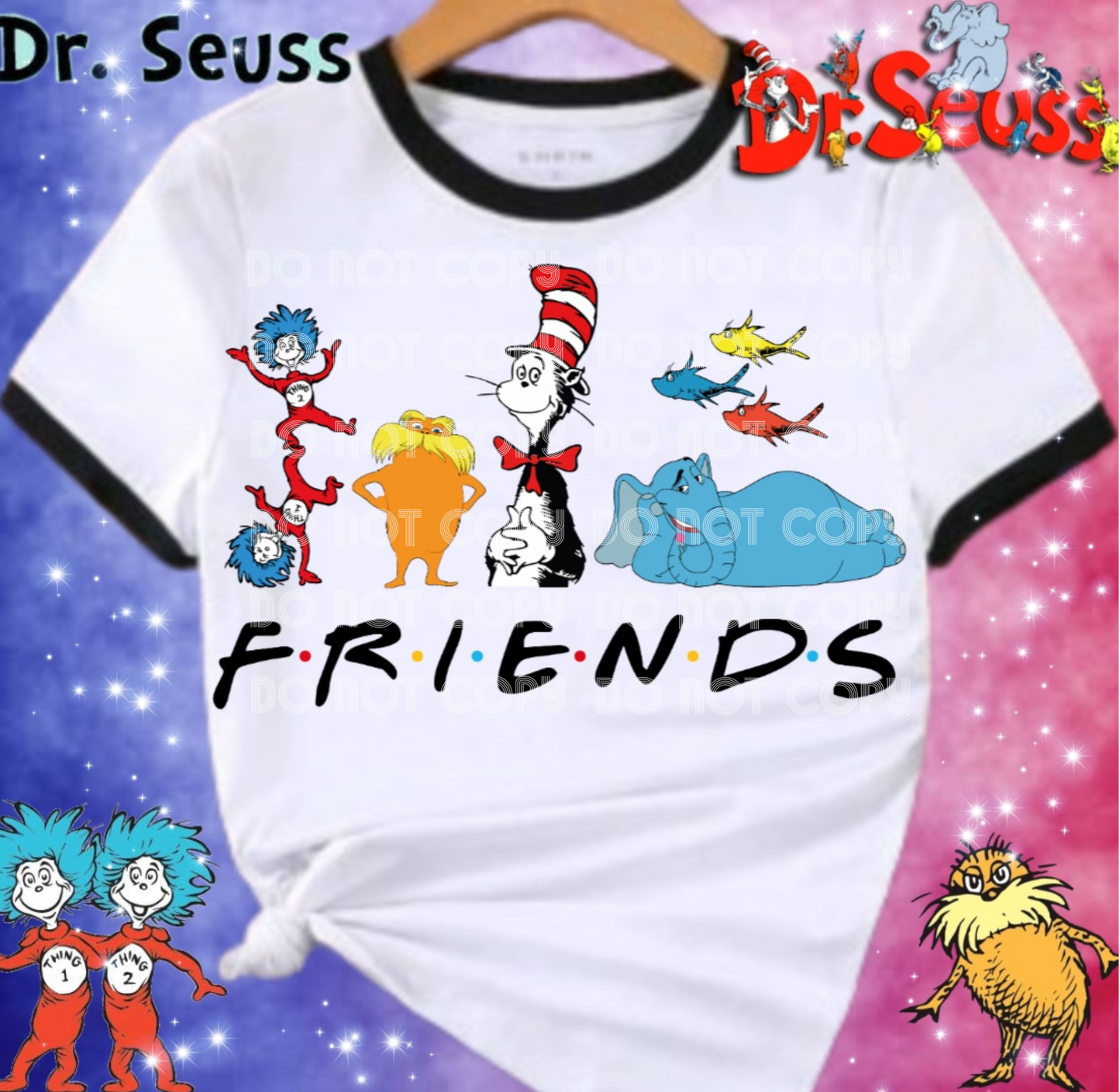 Dr. Seuss Friends DTF Transfer