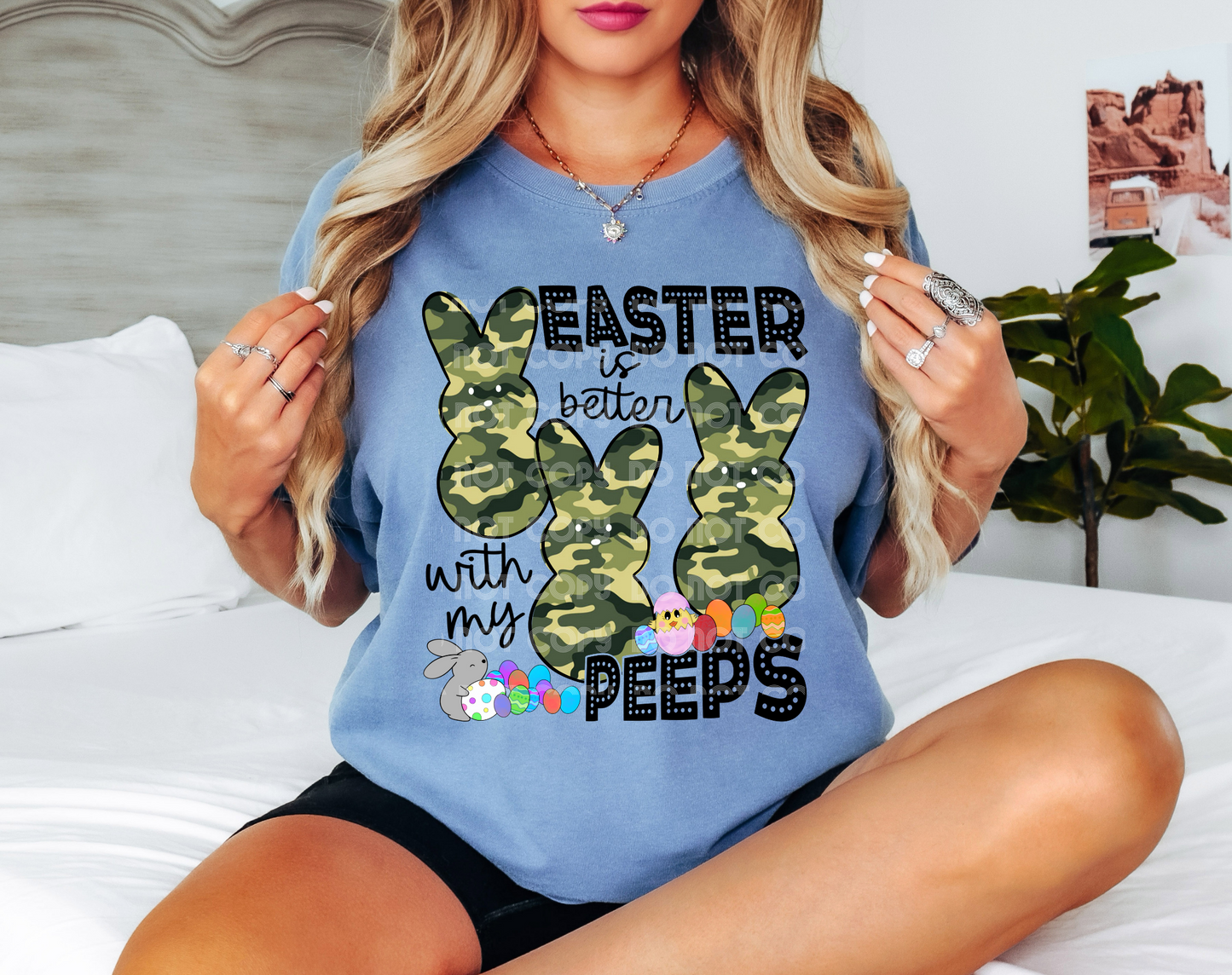 Easter Is Better With My Peeps Army DTF Transfer