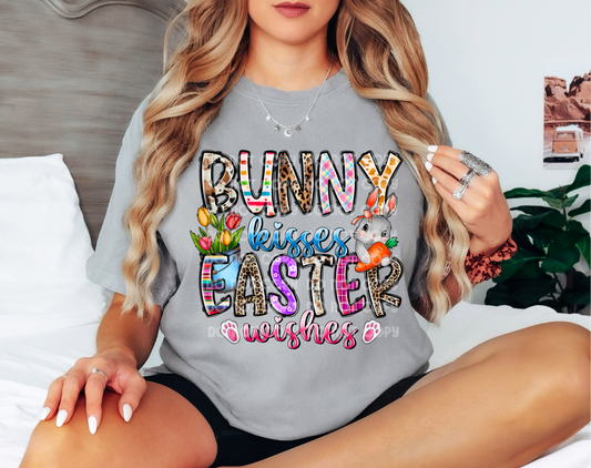 Bunny Kisses Easter Wishes DTF Transfer