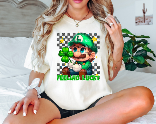 Luigi Feeling Lucky DTF Transfer