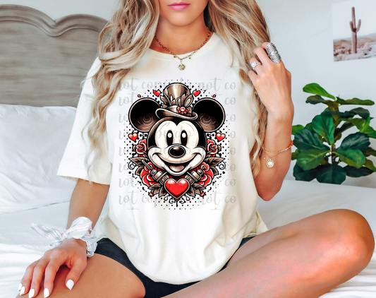 Tattoo Styled Mickey DTF Transfer