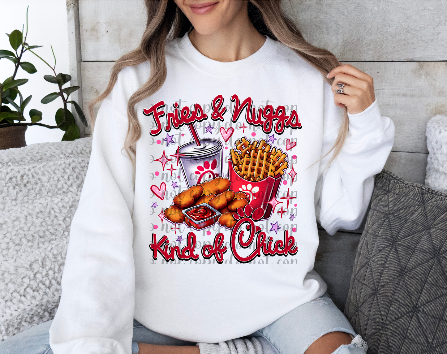 Fries & Nuggs Kind Of Chick (Not Checkered) DTF Transfer