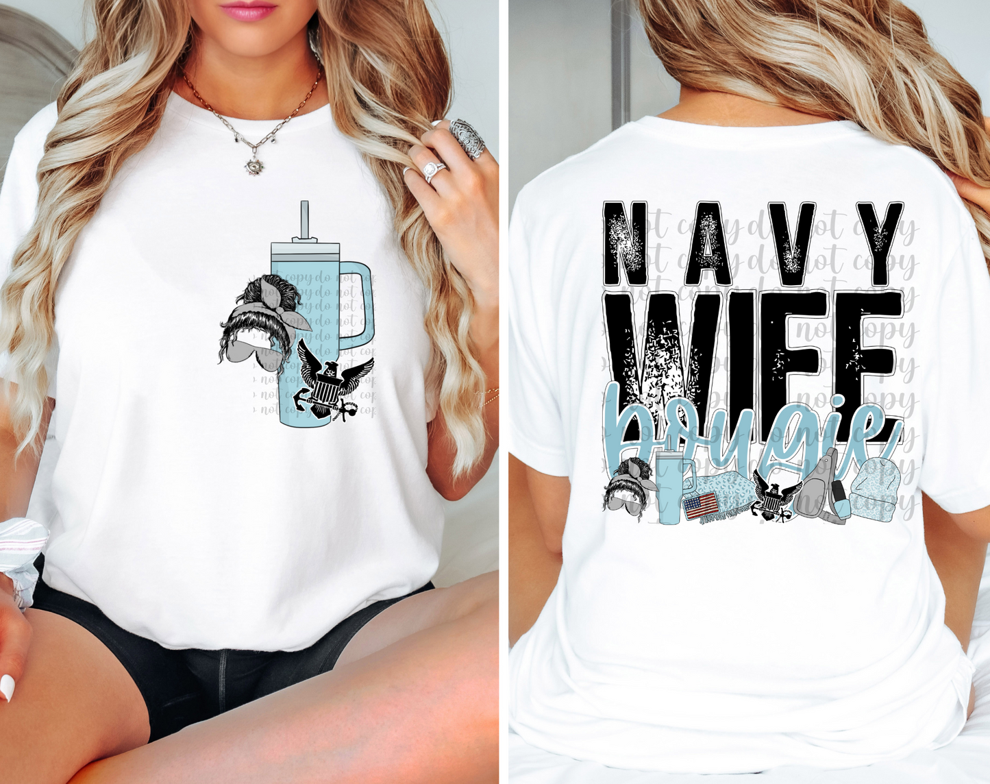 Navy Wife DTF Transfer