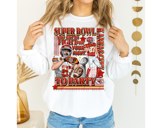 Super Bowl Party T-shirt DTF Transfer (Sleeve must be purchased separately)