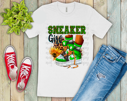 Sneaker Girl Green DTF Transfer