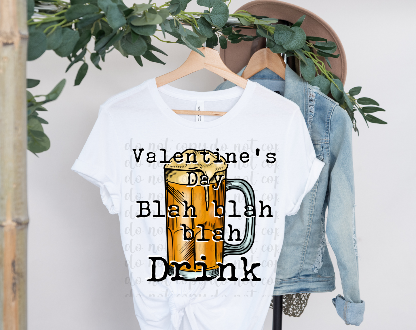 Valentine's Day Blah Blah Blah Drink DTF Transfer