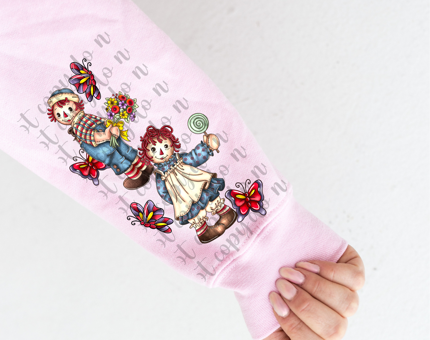 Raggedy Ann Remember To Background DTF Transfer (Sleeve must be purchased separately)