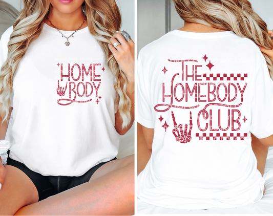 The Homebody Club Red DTF Transfer (Pocket must be purchased separately)