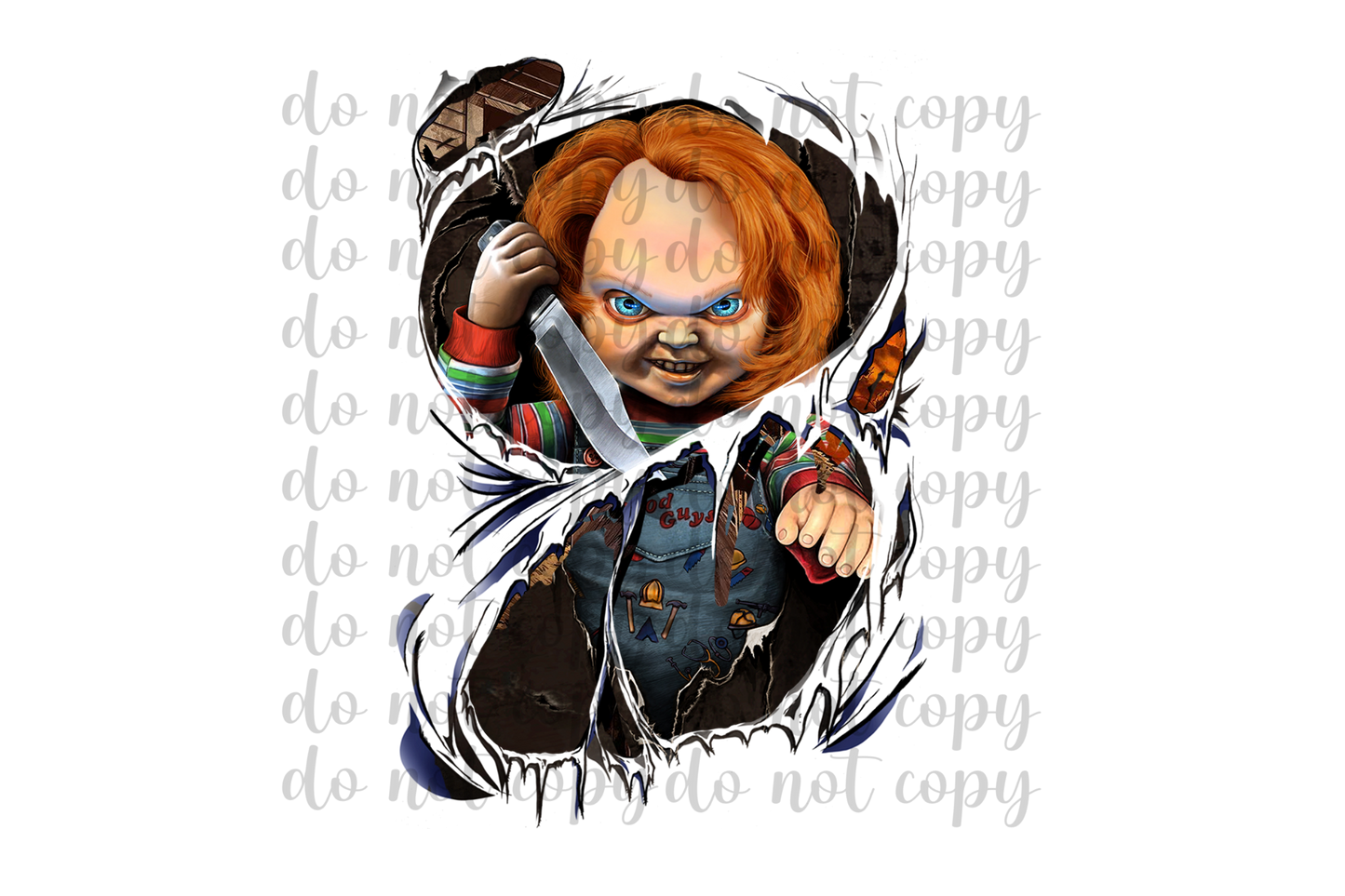 Chucky Ripping Through DTF Transfer