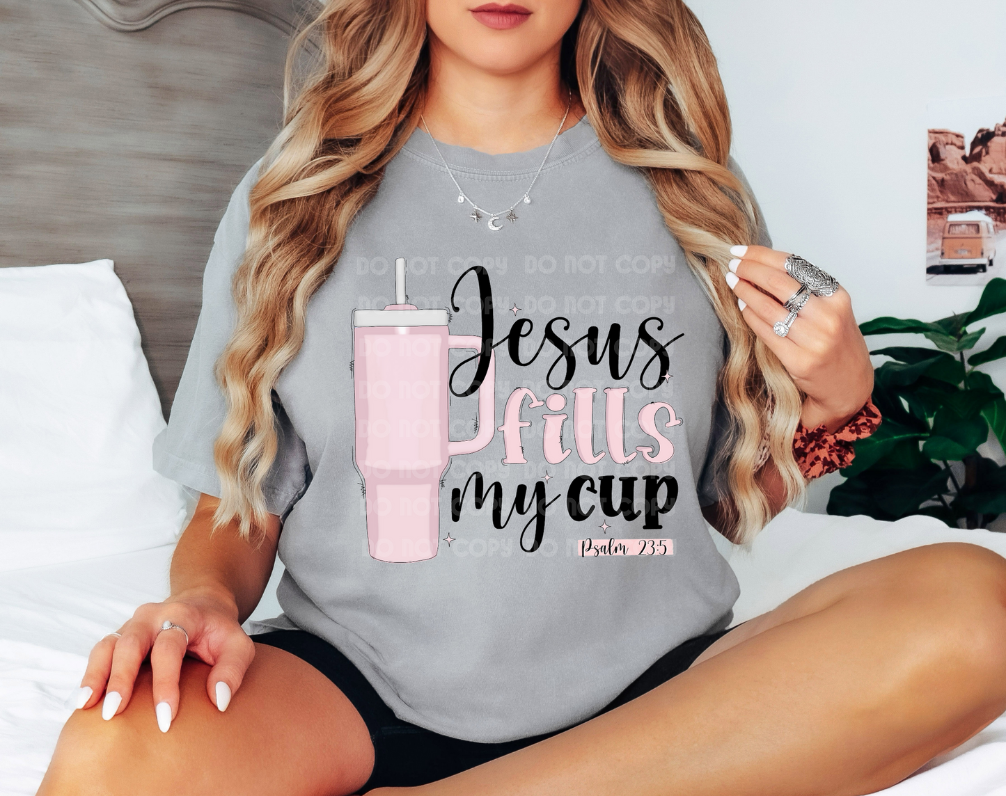 Jesus Fills My Cup Pink DTF Transfer