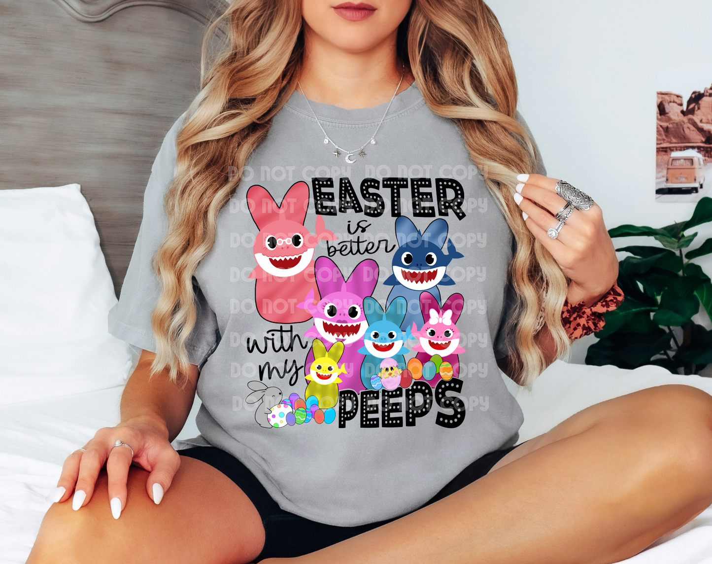 Easter Is Better With My Peeps Baby Shark DTF Transfer