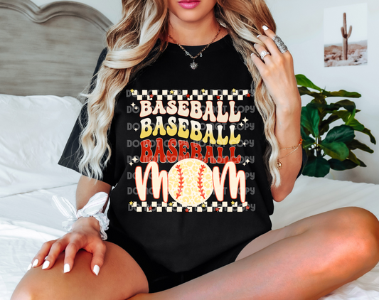 Baseball Mom Cream DTF Transfer