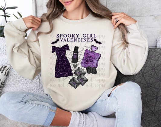 Spooky Girl Valentine Black DTF Transfer