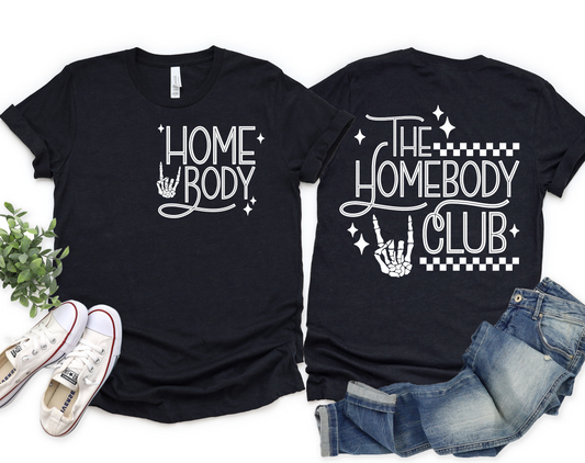 The Homebody Club White DTF Transfer (Pocket must be purchased separately)