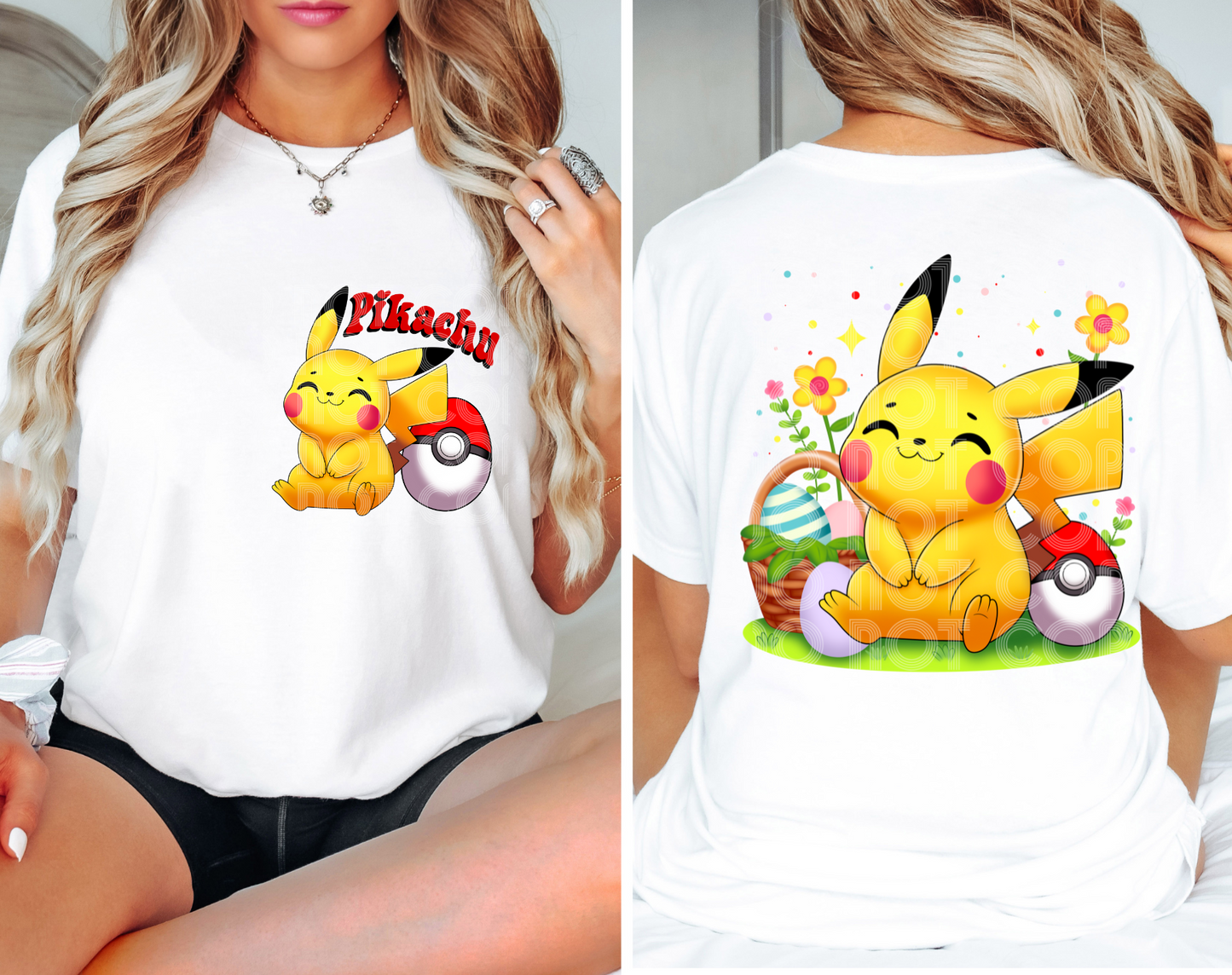 Easter Pikachu DTF Transfer (Pocket must be purchased separately)