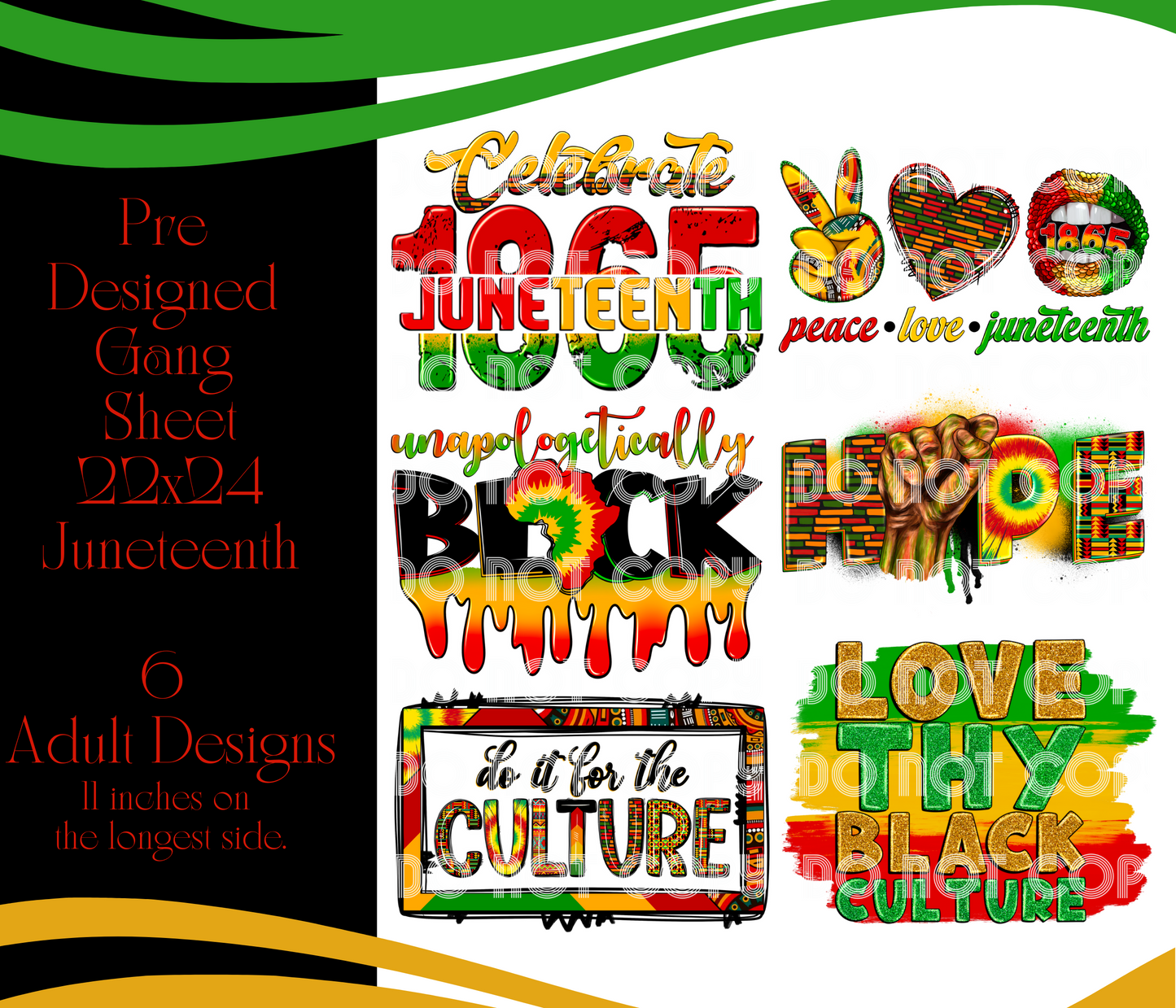 Juneteenth Pre Designed Gang Sheet