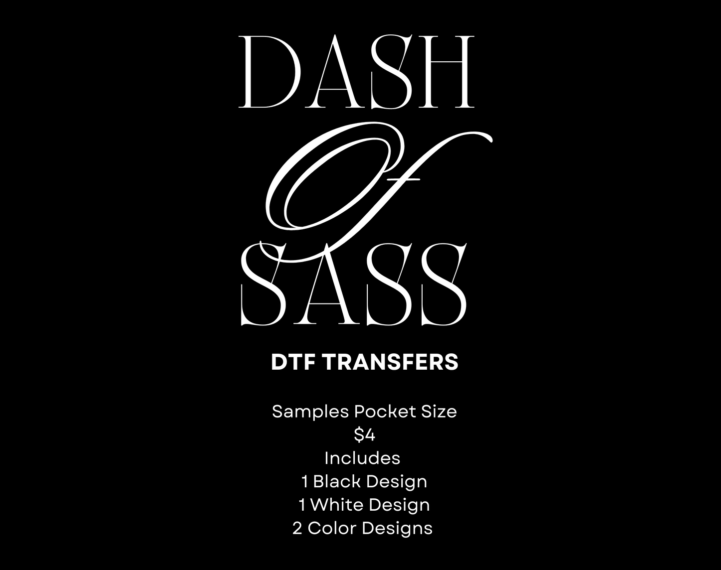 Sample DTF Transfers