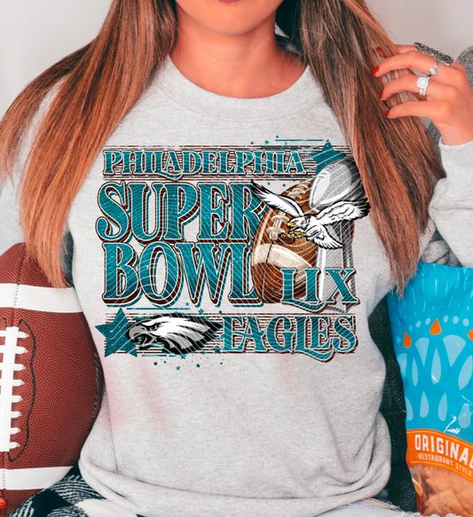 Football LIX Eagles T-shirt DTF Transfer (Sleeve must be purchased separately)