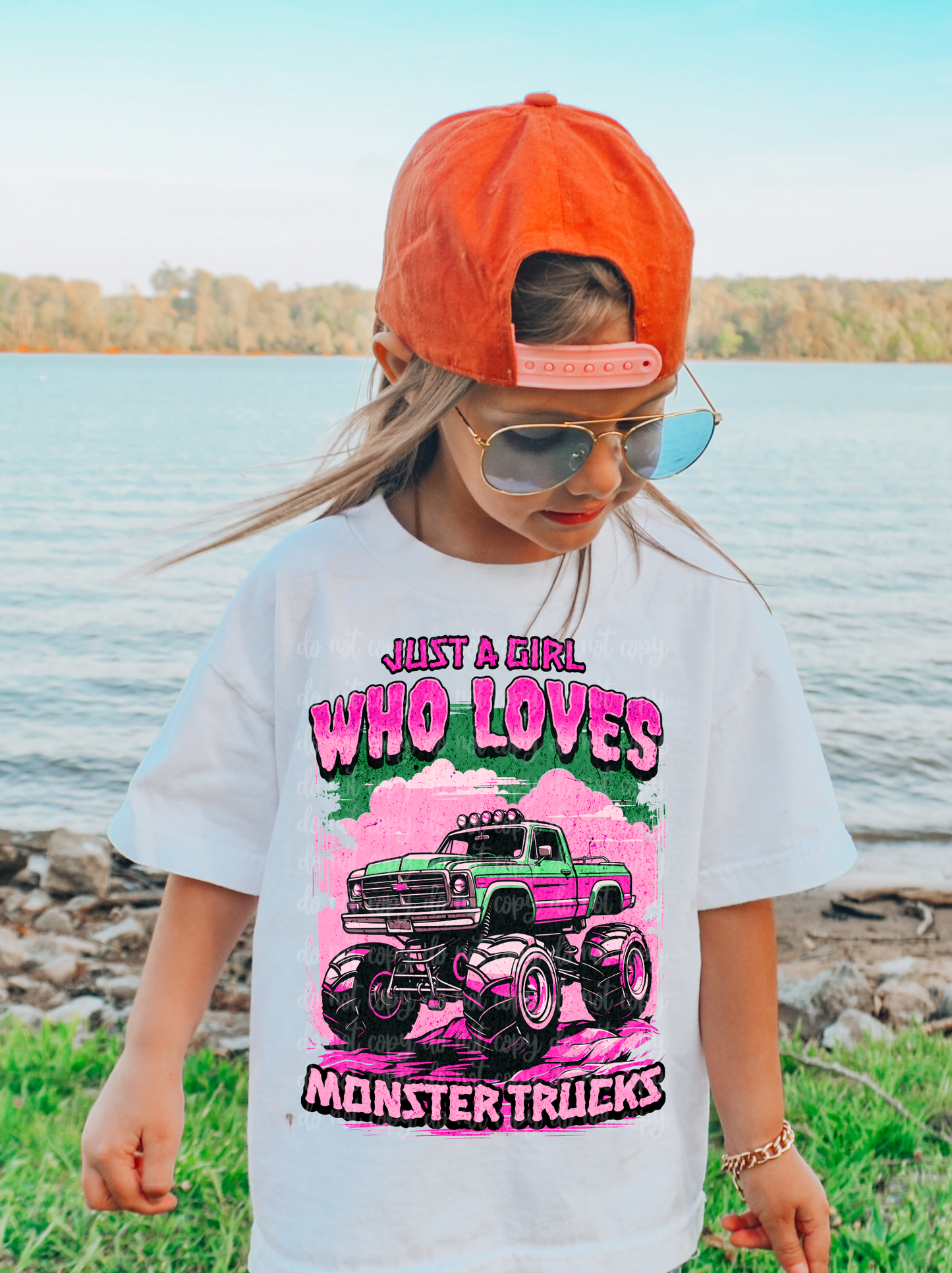 Just a Girl Who Loves Monster Trucks DTF Transfer