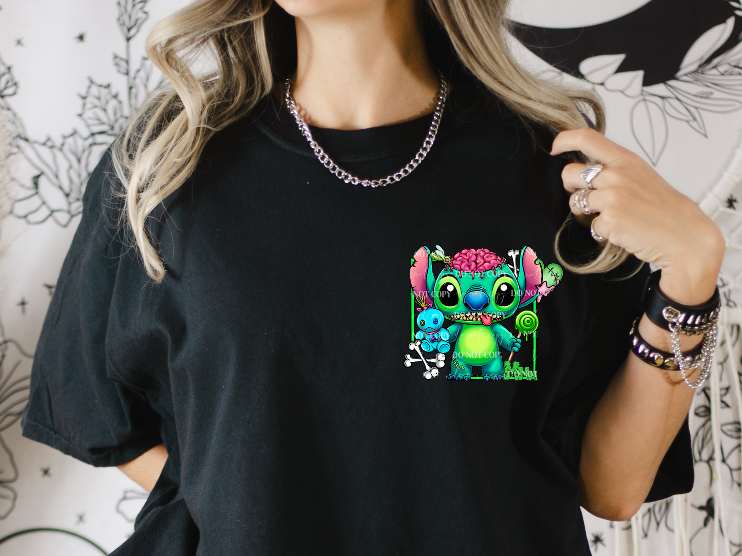 Me Hungry Stitch DTF Transfer (Pocket must be purchased separately)