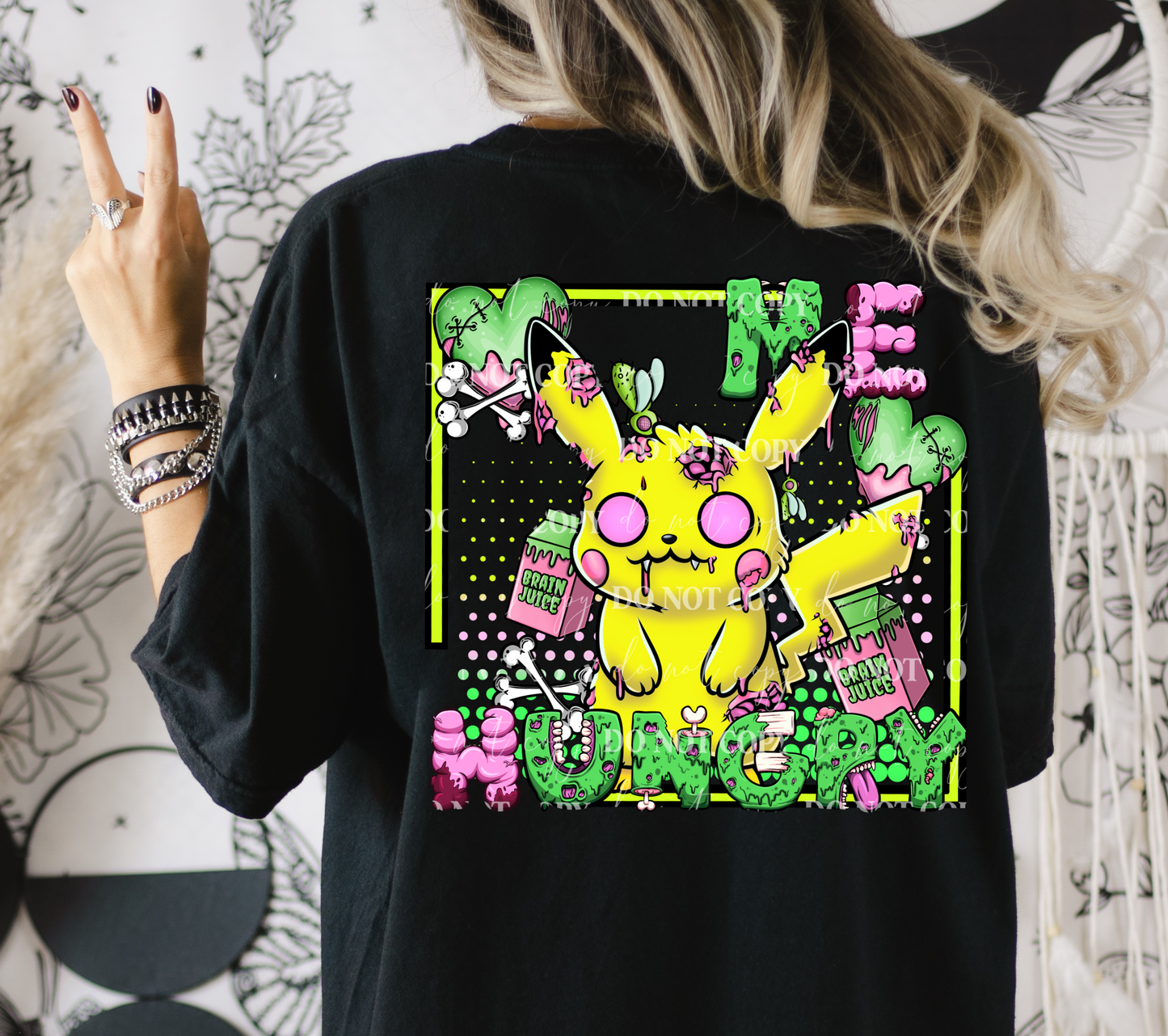 Me Hungry Pikachu DTF Transfer (Pocket must be purchased separately)