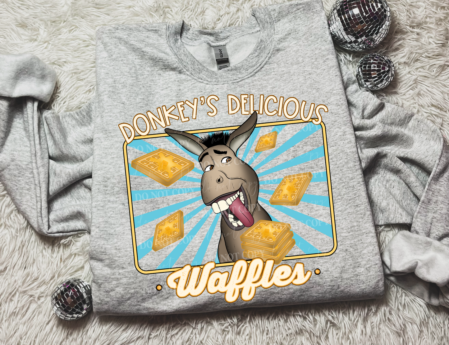 Donkey's Delicious Waffles DTF Transfer