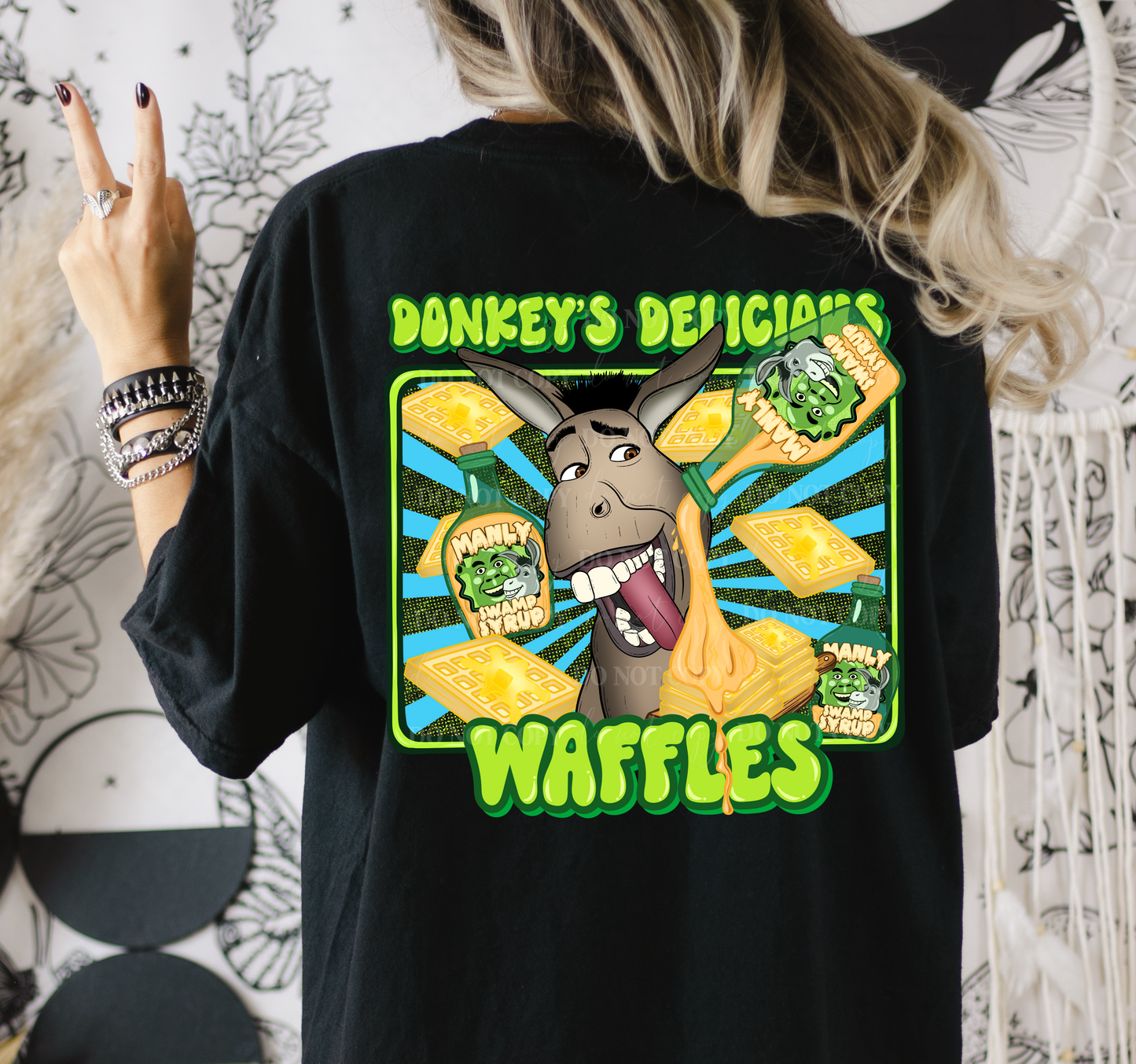 Donkey's Delicious Waffles Blue DTF Transfer