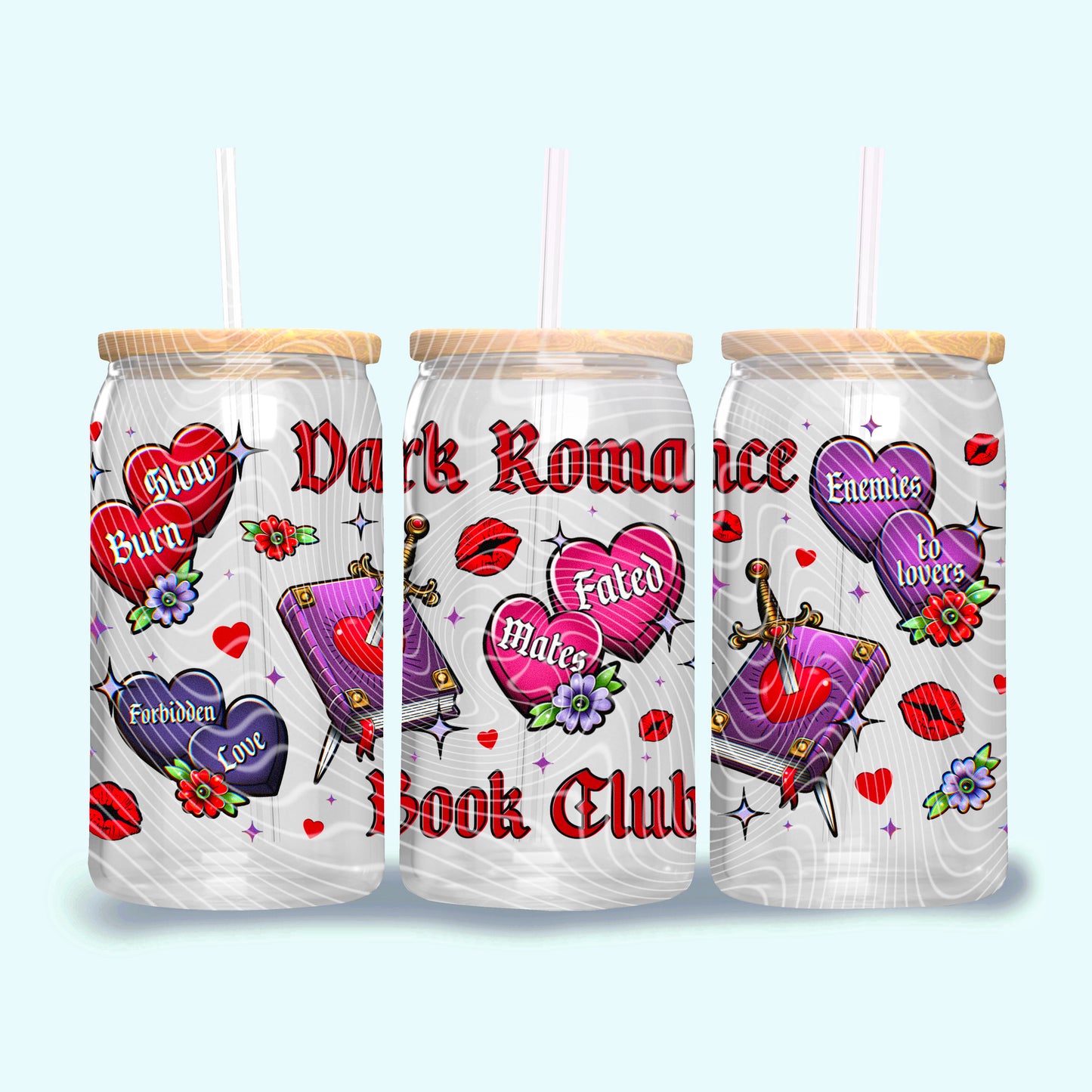 Dark Romance Book Club 16 OZ UV Dtf Wrap