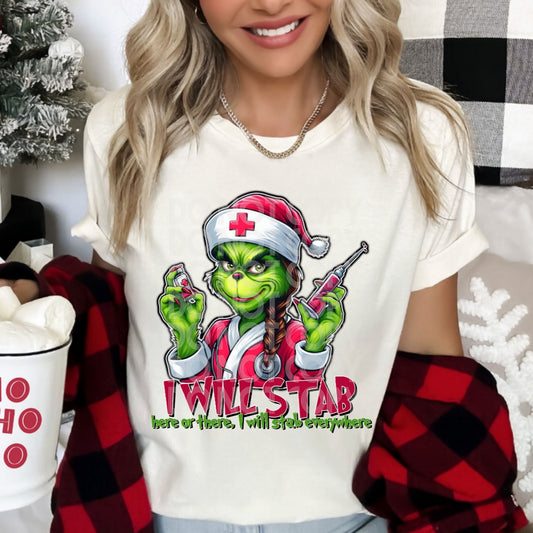 Nurse Grinch DTF Transfer