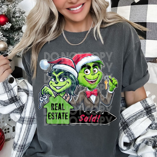 Real Estate Grinch DTF Transfer