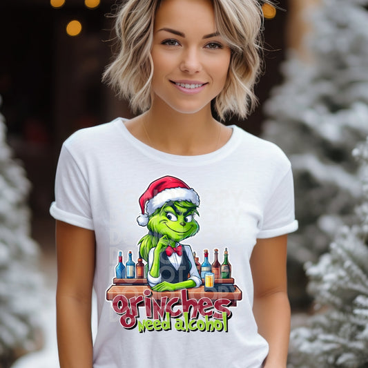 Bartender Female Grinch DTF Transfer