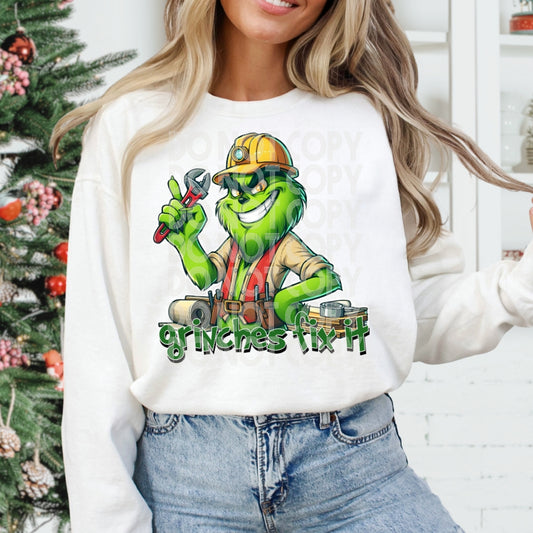 Contractor Grinch DTF Transfer