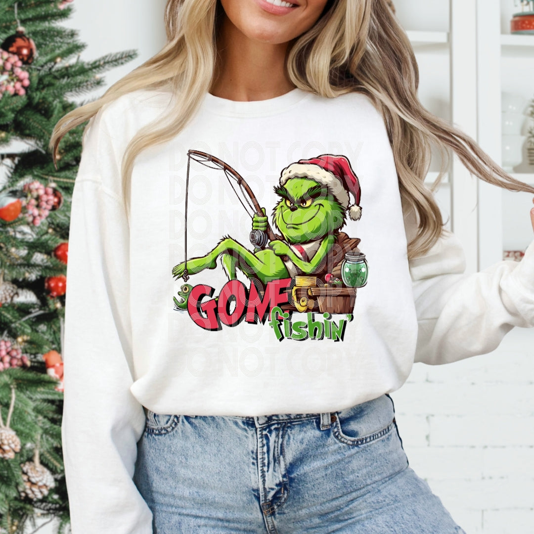 Fishing Grinch DTF Transfer