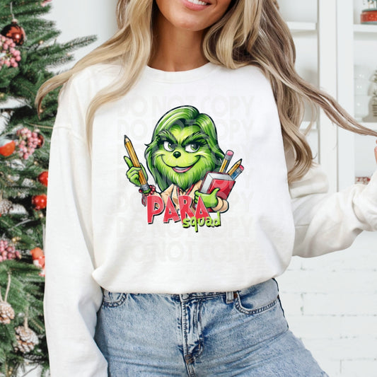 Para Professional Grinch DTF Transfer