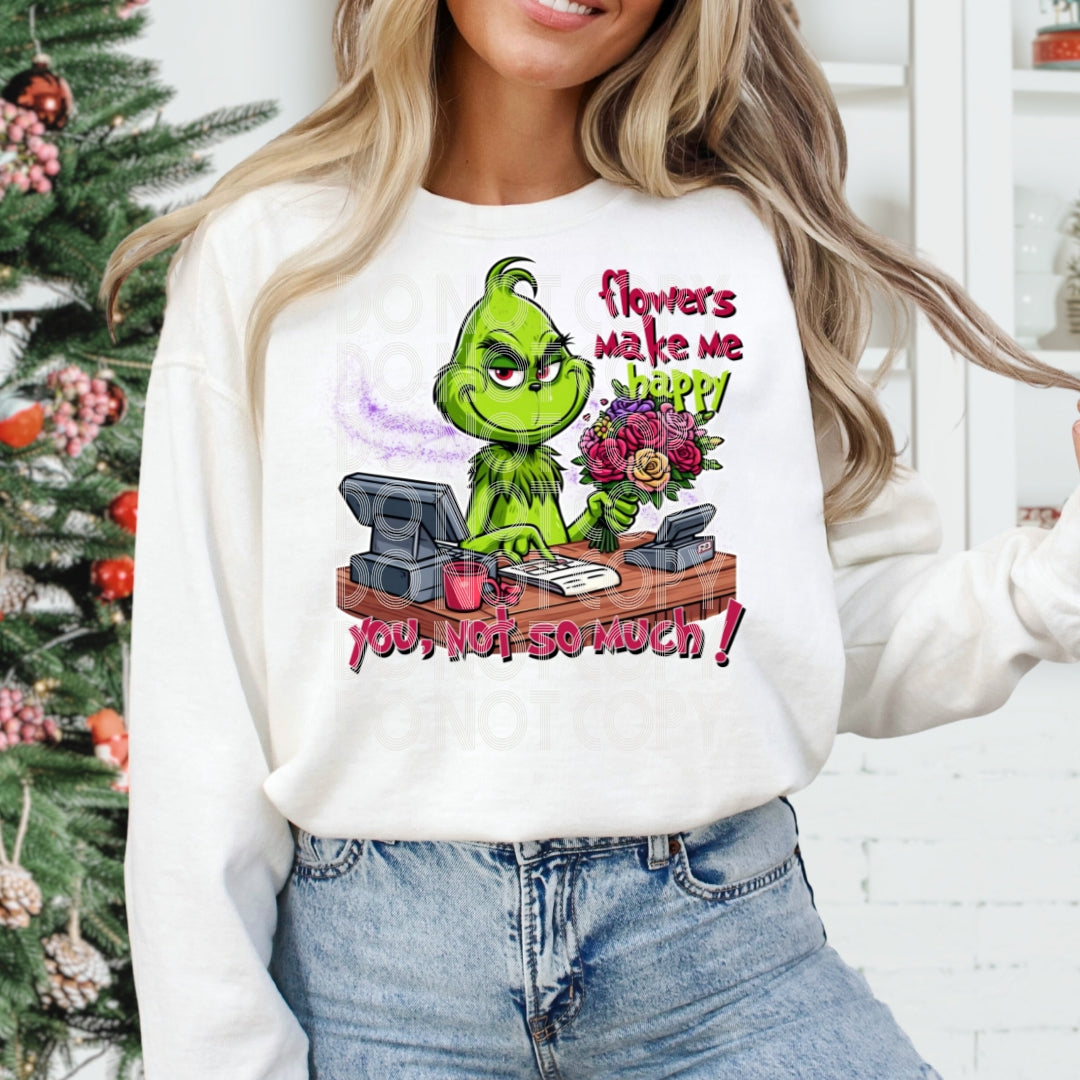 Florist Grinch DTF Transfer