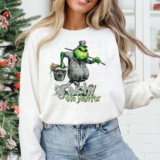 Janitor Grinch DTF Transfer