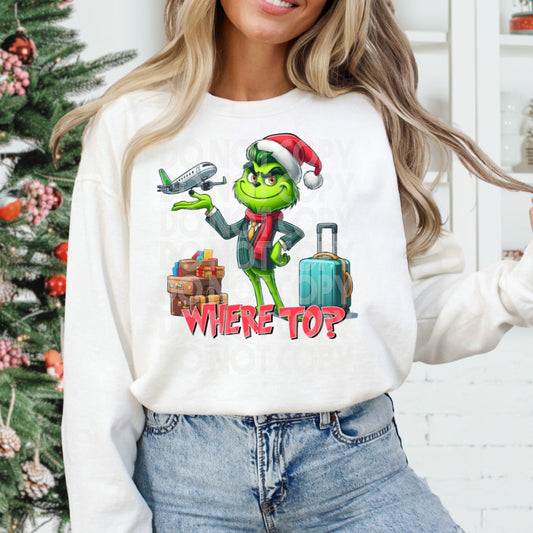 Travel Male Agent Grinch DTF Transfer