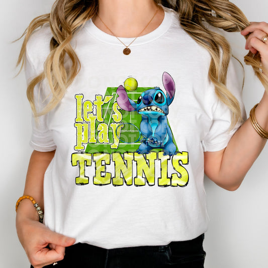 Let's Play Tennis Stitch DTF Transfer