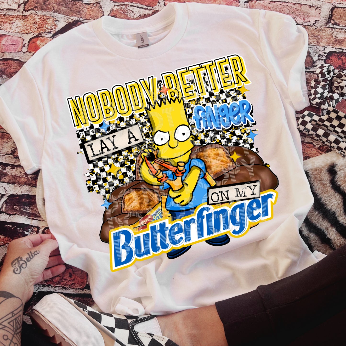 Nobody Better Lay A Finger On My Butterfinger DTF Transfer