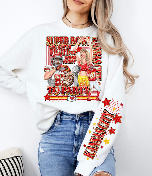 Red Party T-shirt DTF Transfer (Sleeve must be purchased separately)