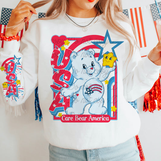 Care Bear America DTF Transfer (Sleeve must be purchased separately)