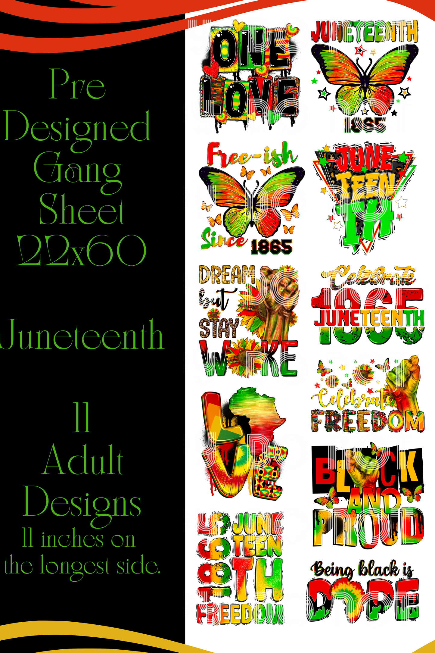 Juneteenth Pre Designed Gang Sheet